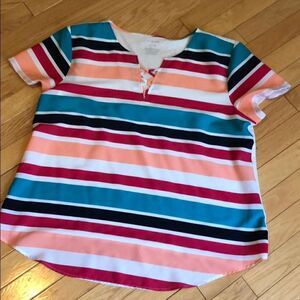 Van Heusen Horizontal Striped Tee 🟦